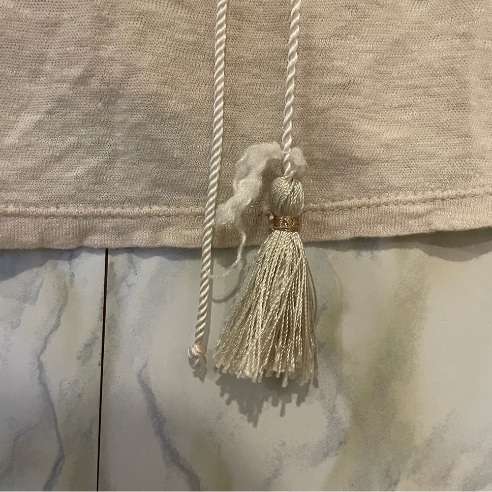 Highline collective 100% linen tee beige tan medium beads neutral short sleeve - Picture 6 of 11